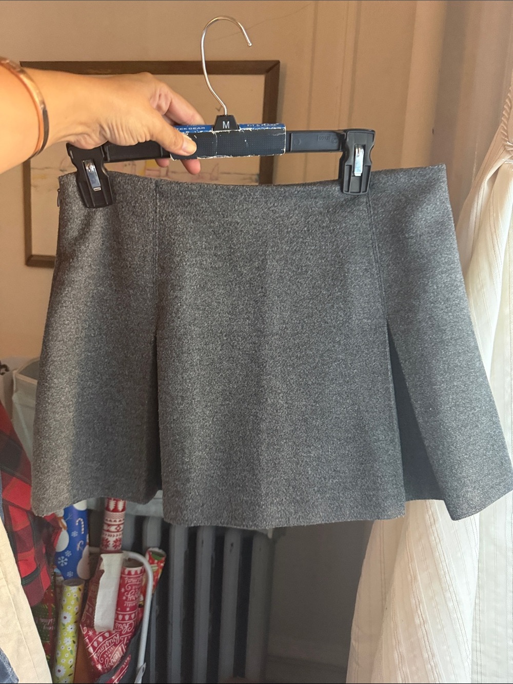 Elodie Gray Mini Skirt with Subtle Flare